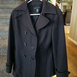 Chocolate brown pea coat